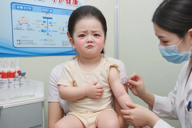 宝宝打完疫苗委屈巴巴(图1)