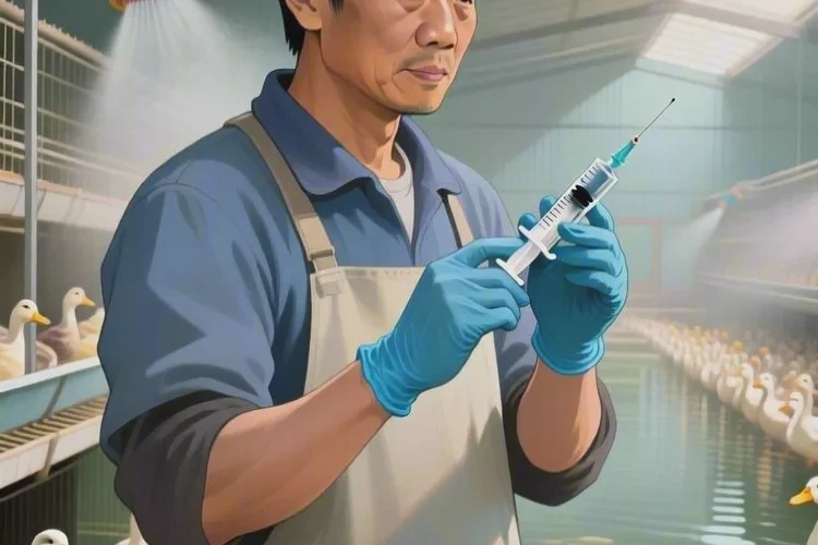 鸭子打疫苗后应激(图1)