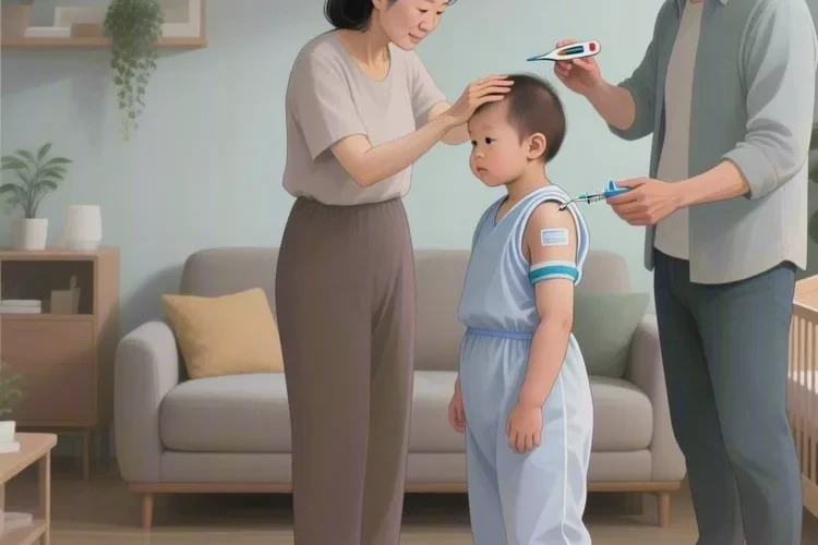 一个月的宝宝打疫苗后(图1)