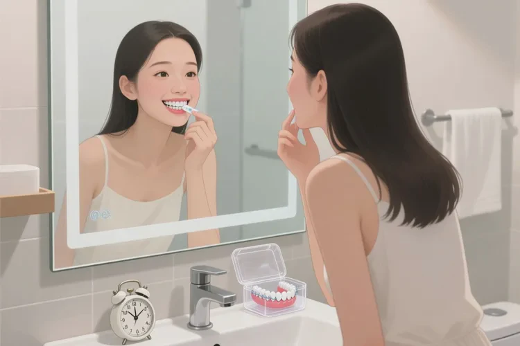 拔正畸牙牙齒向下移動(圖4)